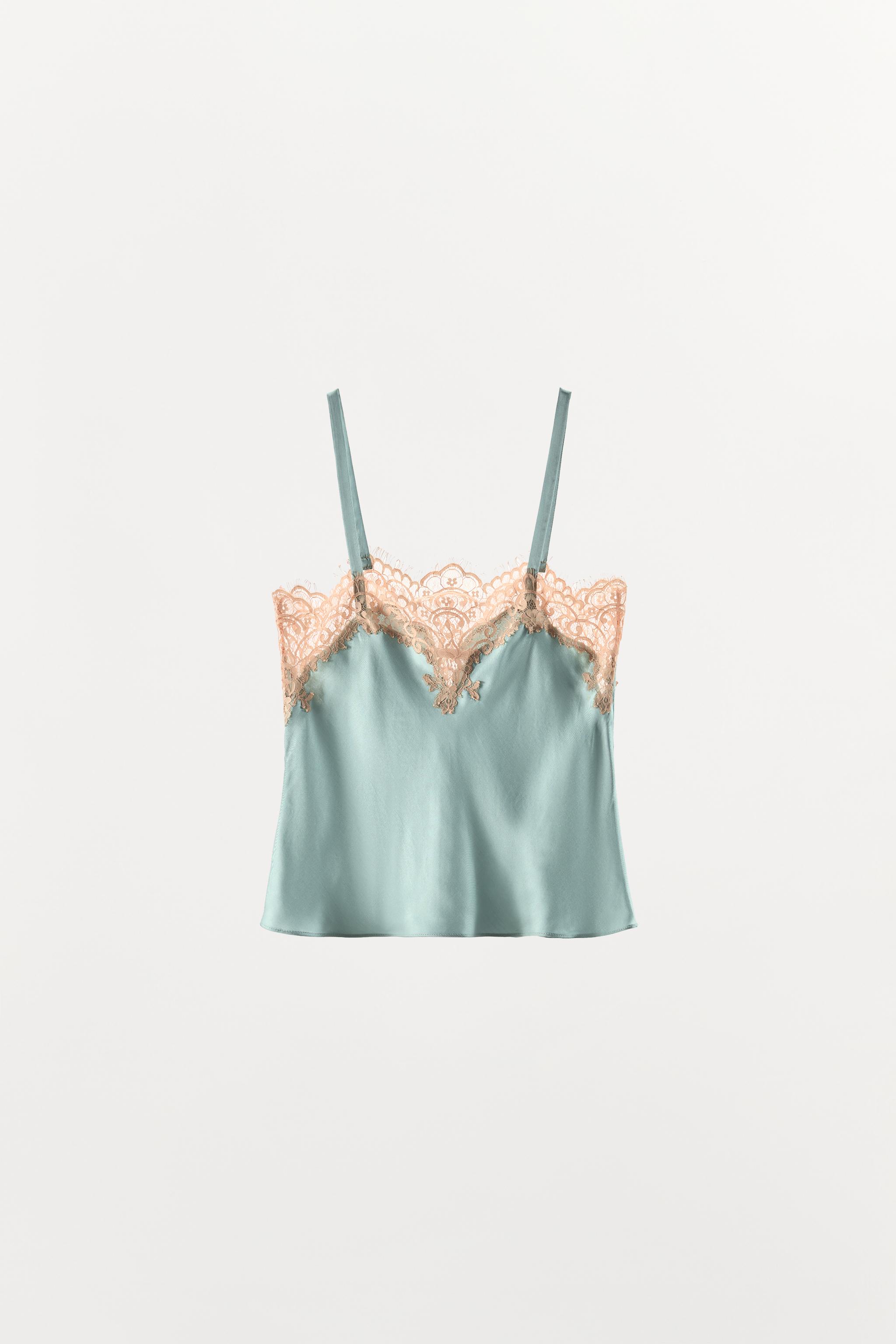 SATIN EFFECT LACE CAMISOLE
